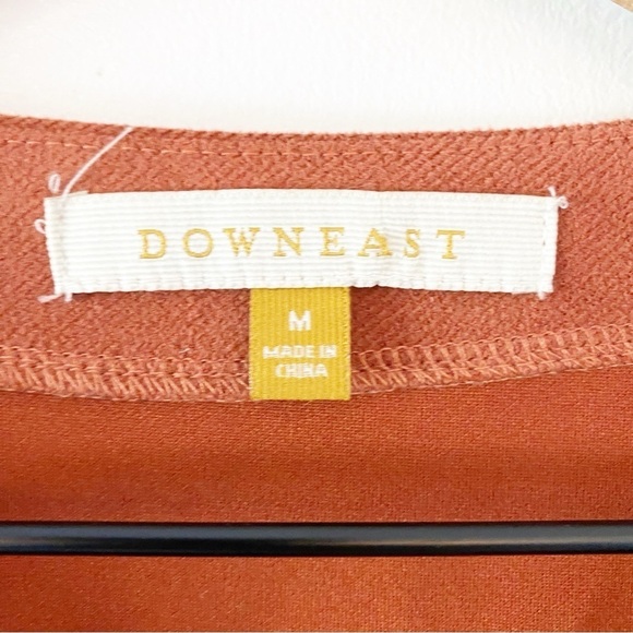 DOWNEAST Button Front Puff Sleeve Midi Dress - Picture 5 of 9